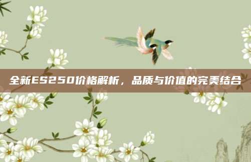 全新ES250价格解析，品质与价值的完美结合