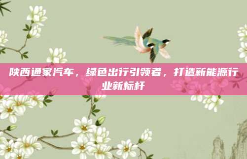 陕西通家汽车，绿色出行引领者，打造新能源行业新标杆
