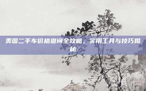 美国二手车价格查询全攻略，实用工具与技巧揭秘