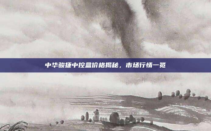中华骏捷中控盒价格揭秘，市场行情一览
