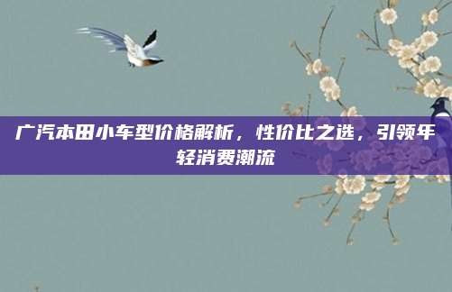 广汽本田小车型价格解析，性价比之选，引领年轻消费潮流