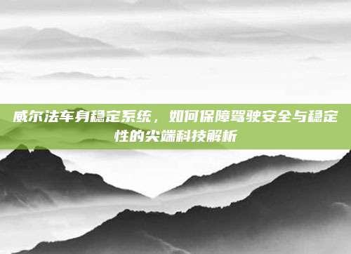 威尔法车身稳定系统，如何保障驾驶安全与稳定性的尖端科技解析