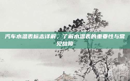 汽车水温表标志详解，了解水温表的重要性与常见故障