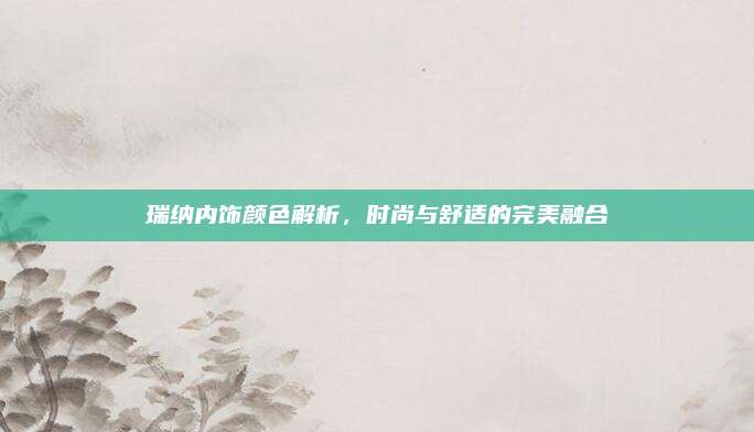 瑞纳内饰颜色解析，时尚与舒适的完美融合