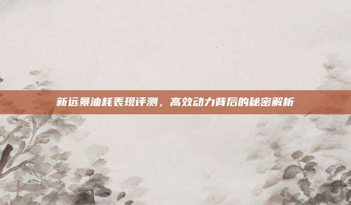新远景油耗表现评测，高效动力背后的秘密解析