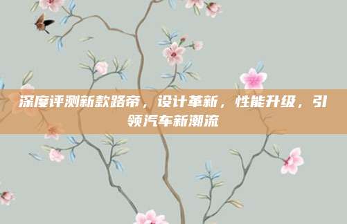 深度评测新款路帝，设计革新，性能升级，引领汽车新潮流