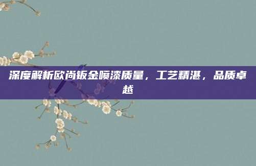 深度解析欧尚钣金喷漆质量，工艺精湛，品质卓越
