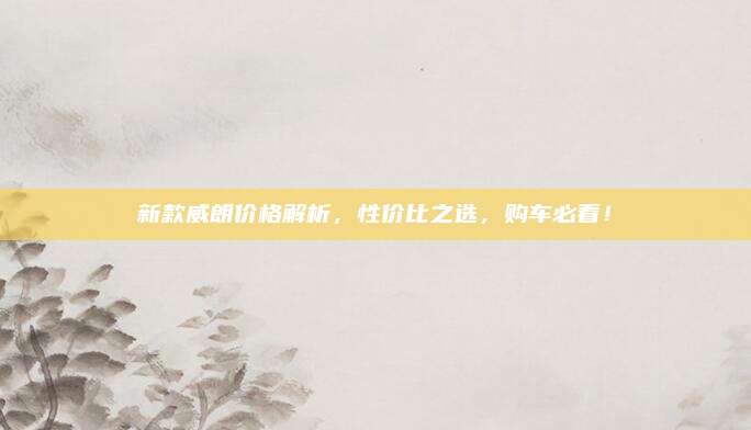 新款威朗价格解析，性价比之选，购车必看！