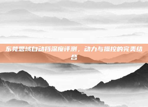 东莞思域自动挡深度评测，动力与操控的完美结合
