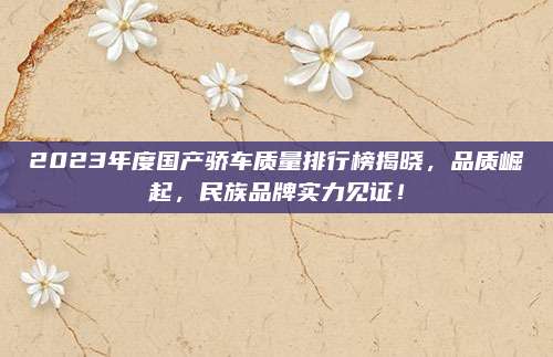 2023年度国产骄车质量排行榜揭晓，品质崛起，民族品牌实力见证！