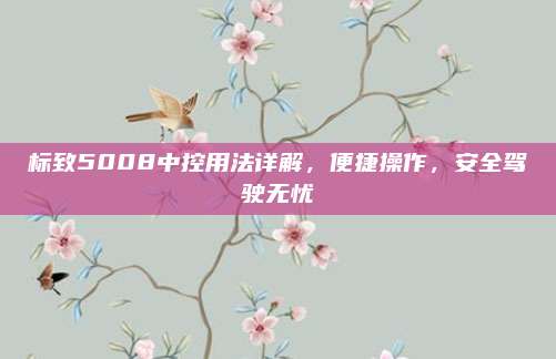 标致5008中控用法详解，便捷操作，安全驾驶无忧