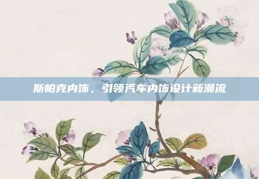 斯帕克内饰，引领汽车内饰设计新潮流