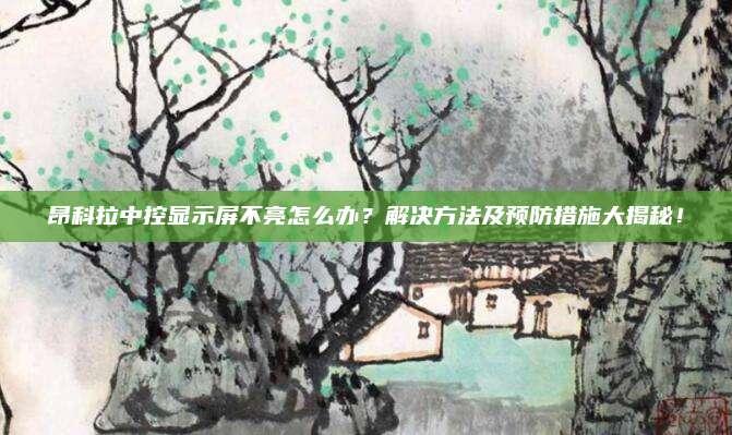 昂科拉中控显示屏不亮怎么办？解决方法及预防措施大揭秘！