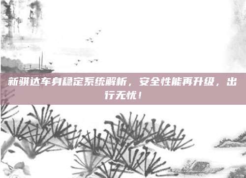 新骐达车身稳定系统解析，安全性能再升级，出行无忧！