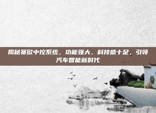 揭秘赛欧中控系统，功能强大、科技感十足，引领汽车智能新时代