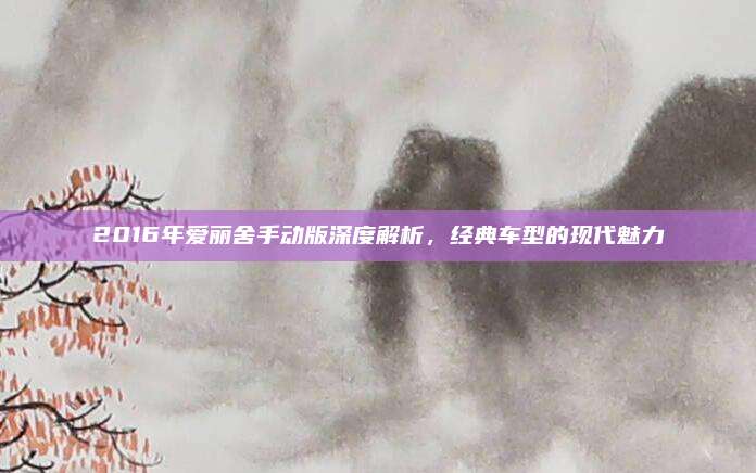 2016年爱丽舍手动版深度解析，经典车型的现代魅力