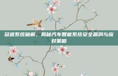 冠道系统破解，揭秘汽车智能系统安全漏洞与应对策略