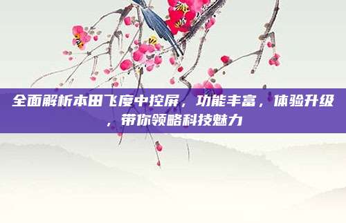 全面解析本田飞度中控屏，功能丰富，体验升级，带你领略科技魅力