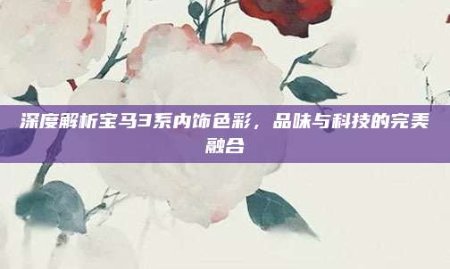 深度解析宝马3系内饰色彩，品味与科技的完美融合