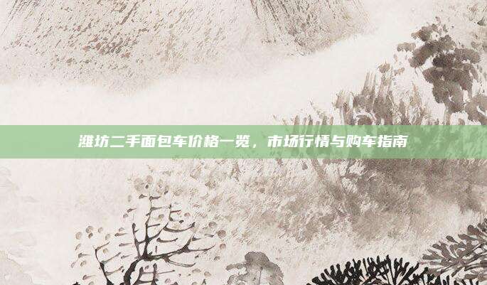 潍坊二手面包车价格一览，市场行情与购车指南