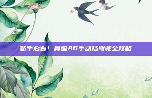 新手必看！奥迪A6手动挡驾驶全攻略