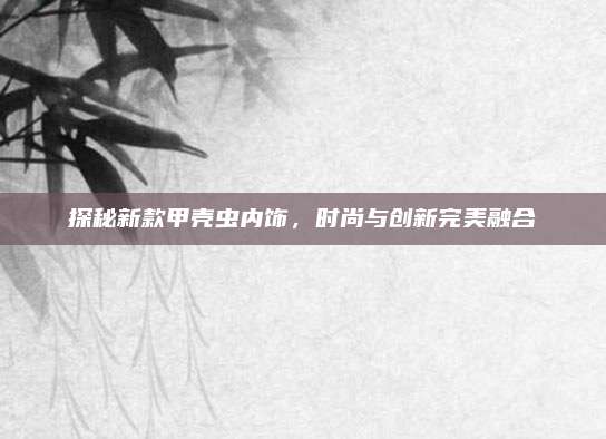 探秘新款甲壳虫内饰,时尚与创新完美融合