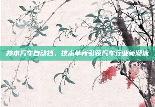 林木汽车自动挡，技术革新引领汽车行业新潮流