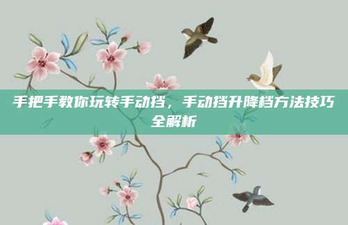 手把手教你玩转手动挡,手动挡升降档方法技巧全解析