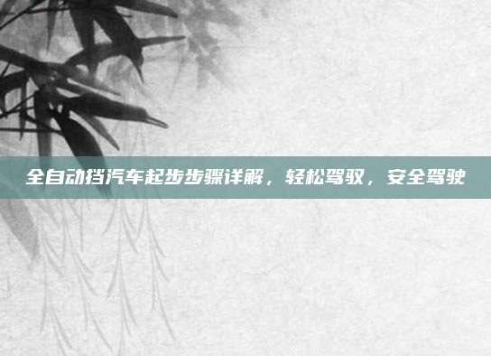 全自动挡汽车起步步骤详解,轻松驾驭,安全驾驶