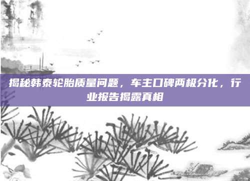 揭秘韩泰轮胎质量问题，车主口碑两极分化，行业报告揭露真相