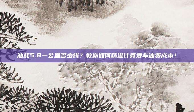 油耗5.8一公里多少钱？教你如何精准计算爱车油费成本！