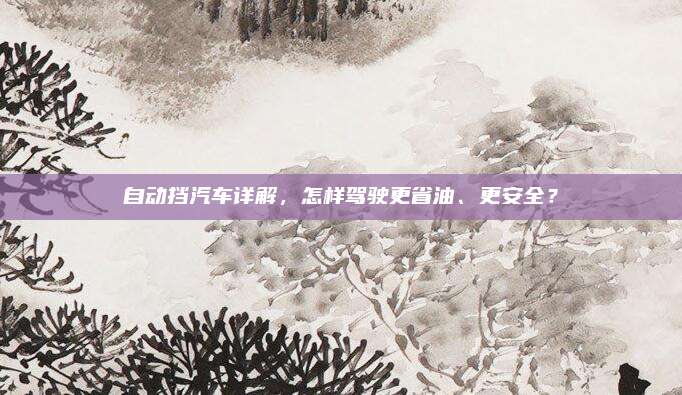 自动挡汽车详解，怎样驾驶更省油、更安全？