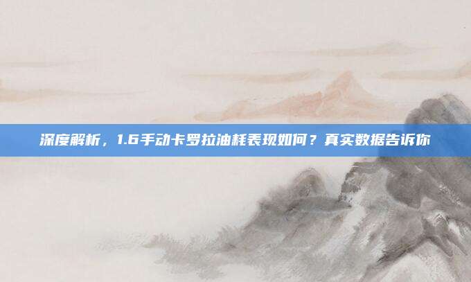 深度解析，1.6手动卡罗拉油耗表现如何？真实数据告诉你