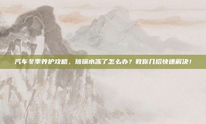 汽车冬季养护攻略，玻璃水冻了怎么办？教你几招快速解决！