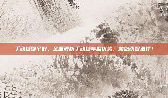 手动挡哪个好，全面解析手动挡车型优劣，助您明智选择！