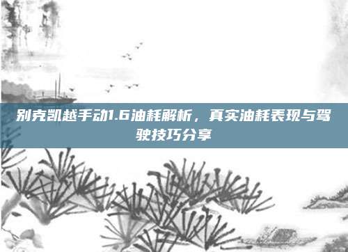 别克凯越手动1.6油耗解析，真实油耗表现与驾驶技巧分享