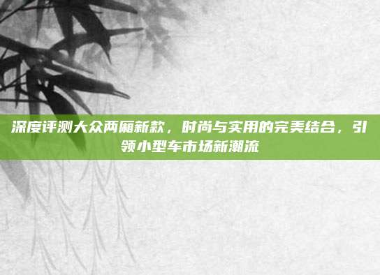 深度评测大众两厢新款，时尚与实用的完美结合，引领小型车市场新潮流