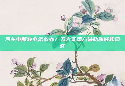 汽车电瓶缺电怎么办？五大实用方法助你轻松应对