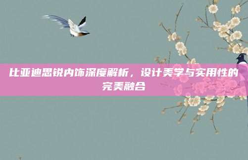 比亚迪思锐内饰深度解析，设计美学与实用性的完美融合