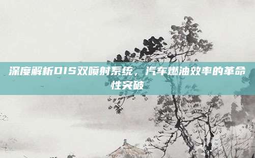 深度解析DIS双喷射系统，汽车燃油效率的革命性突破