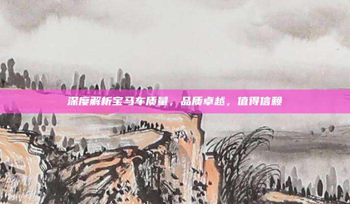 深度解析宝马车质量，品质卓越，值得信赖