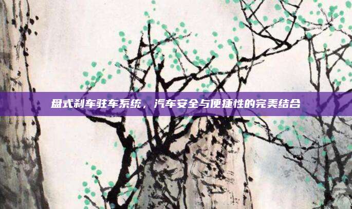 盘式刹车驻车系统，汽车安全与便捷性的完美结合