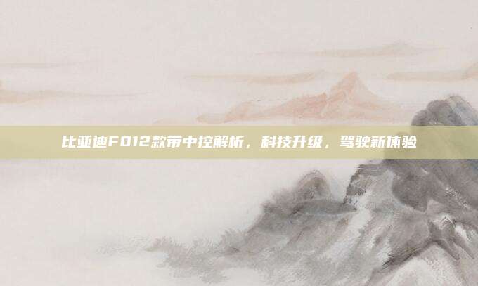 比亚迪F012款带中控解析，科技升级，驾驶新体验