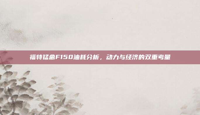 福特猛禽F150油耗分析，动力与经济的双重考量