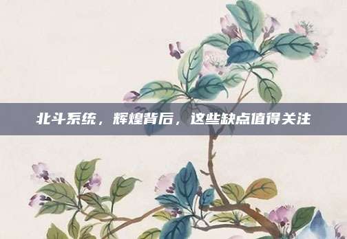 北斗系统，辉煌背后，这些缺点值得关注