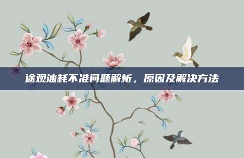 途观油耗不准问题解析，原因及解决方法