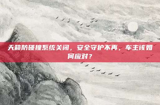 天籁防碰撞系统关闭，安全守护不再，车主该如何应对？