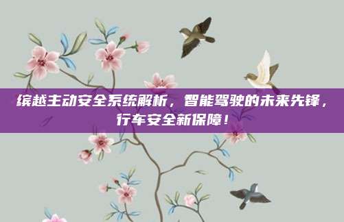 缤越主动安全系统解析，智能驾驶的未来先锋，行车安全新保障！