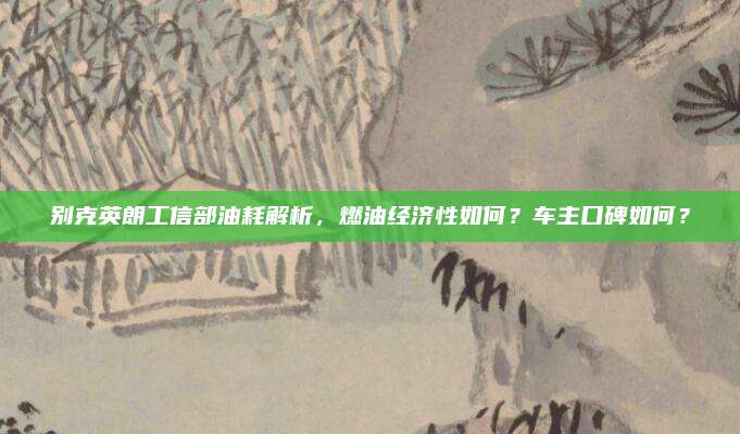 别克英朗工信部油耗解析,燃油经济性如何?车主口碑如何?