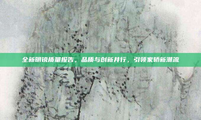 全新明锐质量报告,品质与创新并行,引领家轿新潮流
